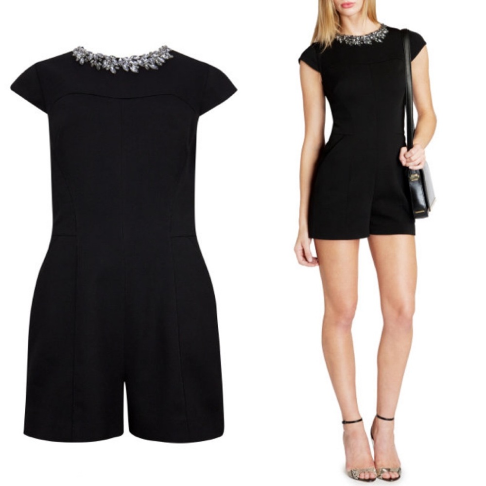 TED BAKER Embellished Neck Romper